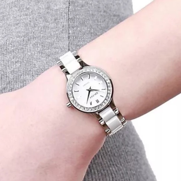 DKNY Accessories - DKNY Silver and White Watch HR11-10